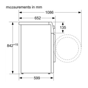 Máy sấy quần áo Bosch WTN86201PL - kich thuoc may say quan ao bosch wtn86201pl