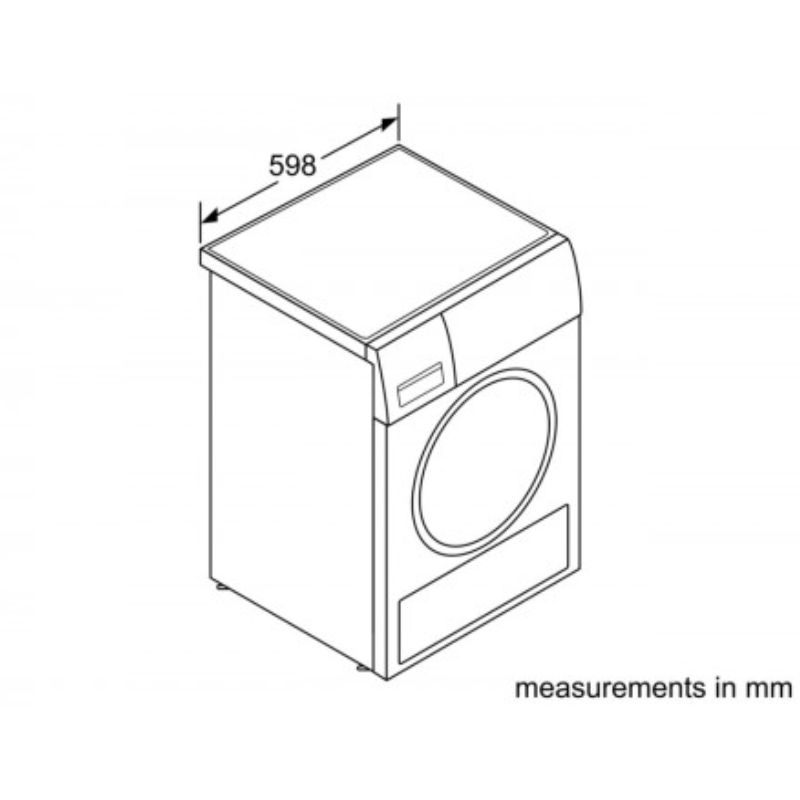 Máy sấy quần áo Bosch WTW85561BY - kich thuoc may say quan ao bosch wtw85561by