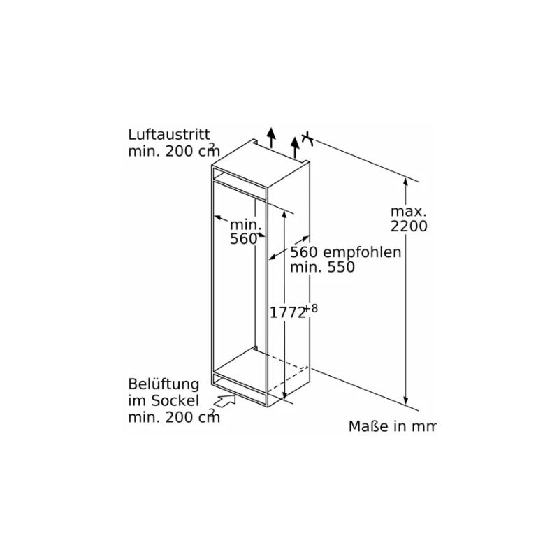TỦ LẠNH 2 CÁNH SIDE BY SIDE 260 LÍT BOSCH KIN86ADD0 - kich thuoc tu lanh 2 canh side by side 260 lit bosch kin86add0 2