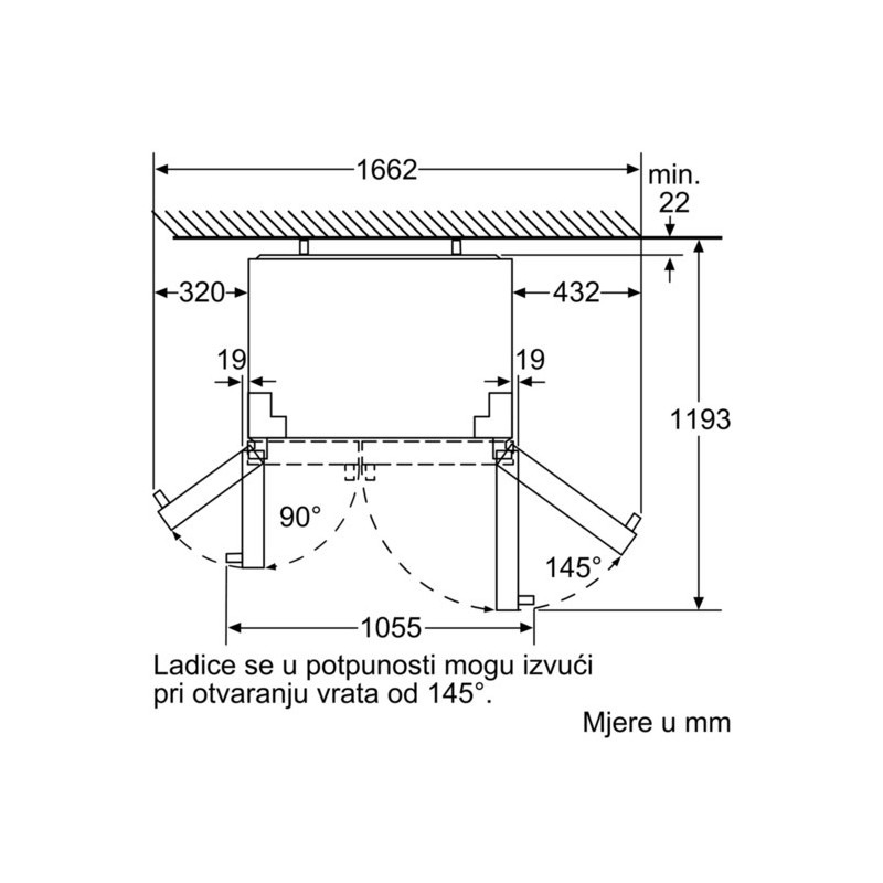 Tủ lạnh side by side Bosch KAD90VB20 - kich thuoc tu lanh bosch kad90vb20 1 1