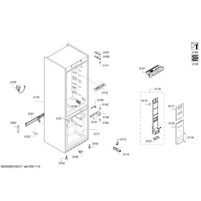 Tủ lạnh Bosch KGN39KL35 - kich thuoc tu lanh bosch kgn39kl35