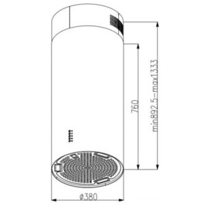 Máy Hút Đảo KAFF KF-IS380CRB - kich thuot may hut mui kaff kf c3ad380crb 650x650 1 1 1