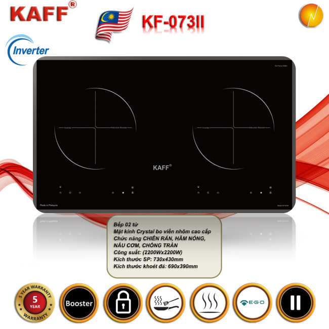 BẾP TỪ ĐÔI KAFF KF-073II