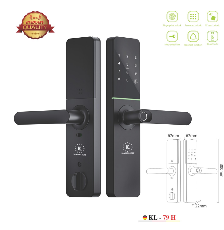 KHOÁ VÂN TAY KASSLER KL 79H BLACK APP