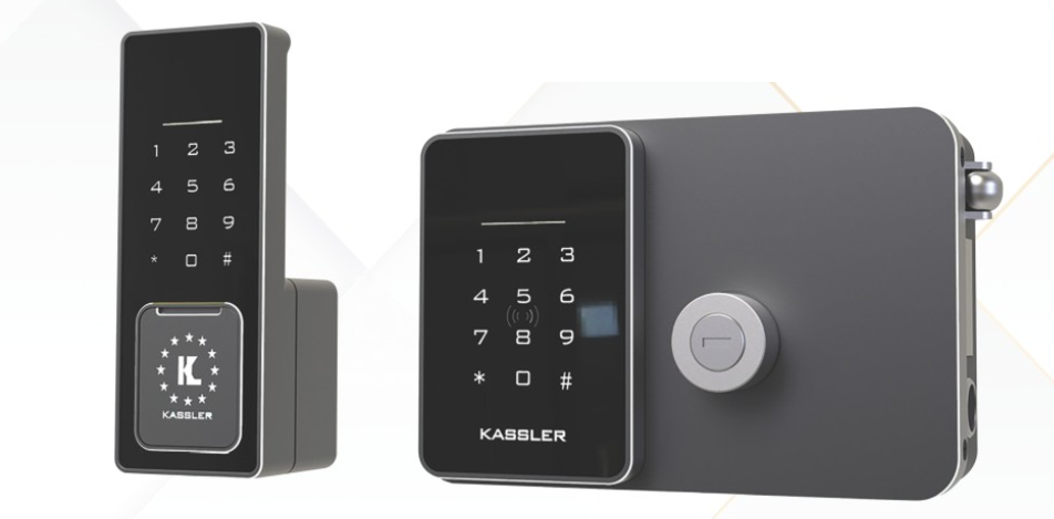 KHÓA CỬA CỔNG VÂN TAY KASSLER KL 579 CNC SILVER GREY REMOTE