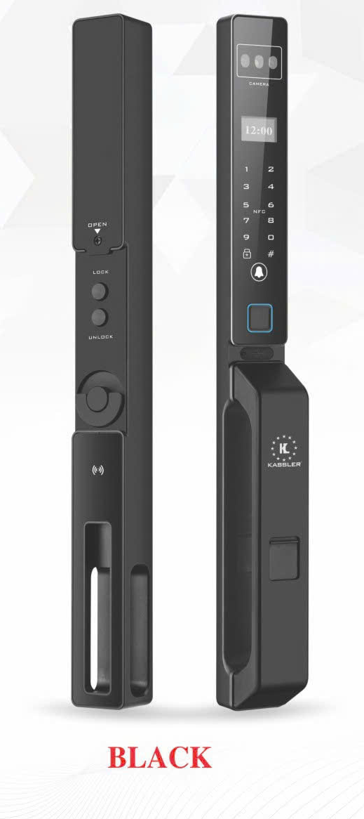 KHÓA VÂN TAY CỬA NHÔM KASSLER KL 599 CNC 02 BLACK APP
