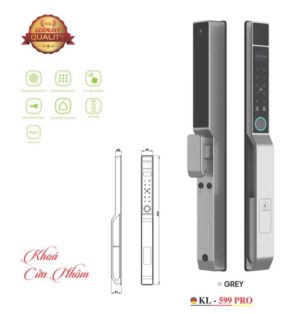 KHÓA CỬA NHÔM THÔNG MINH KASSLER KL 599 PRO CHAMPAGNE GOLD APP