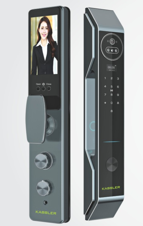 KHOÁ VÂN TAY KASSLER KL 899 CNC BLUE GRAY FACE ID APP WIFI