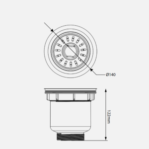 BÁT RÁC INOX KLUGER KS 502DN113 - ks 502dn113