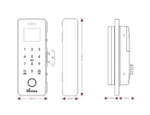 Khóa vân tay cửa kính Demax SL900 G Viền Đồng App Wifi, Face ID 3D, Remote của Đức - lua 1