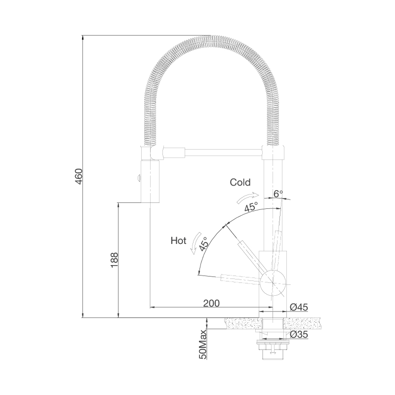 VÒI RỬA CHÉN MALLOCA LUXSTEEL K088-CS - luxsteel k088 cs
