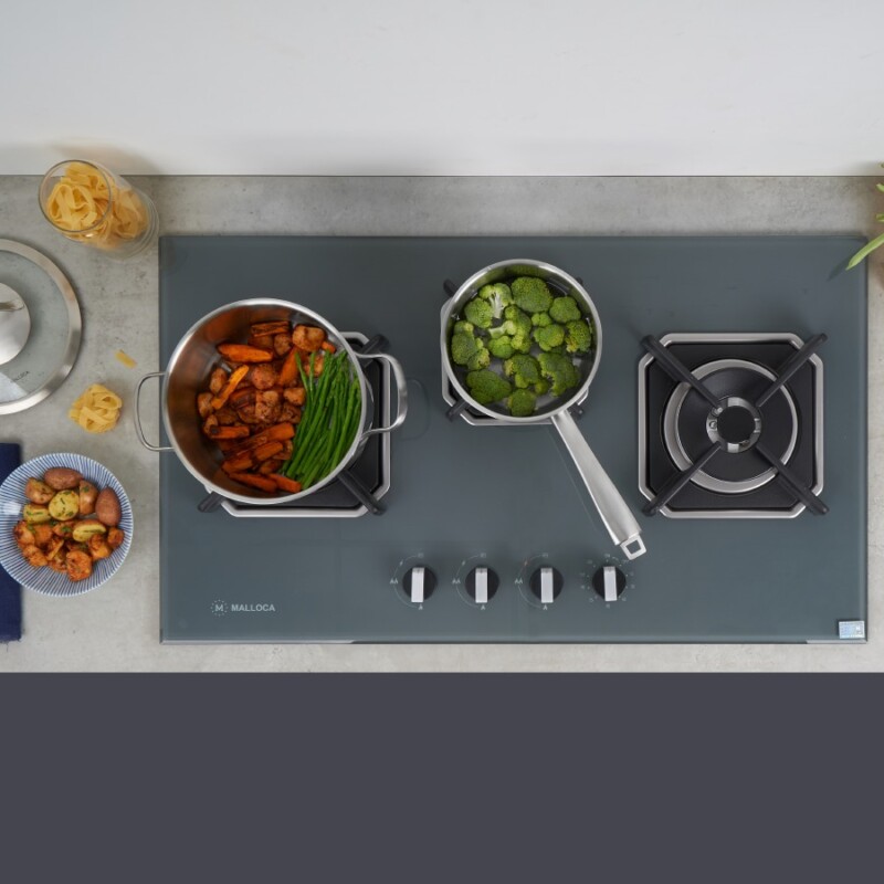 HÌNH ẢNH THỰC TẾ CỦA BẾP GAS ÂM 3 GAS MALLOCA  AS 9603DG