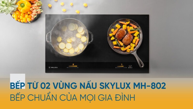 HÌNH ẢNH THỰC TẾ CỦA BẾP KÍNH ÂM 2 TỪ MALLOCA SKYLUX MH-802