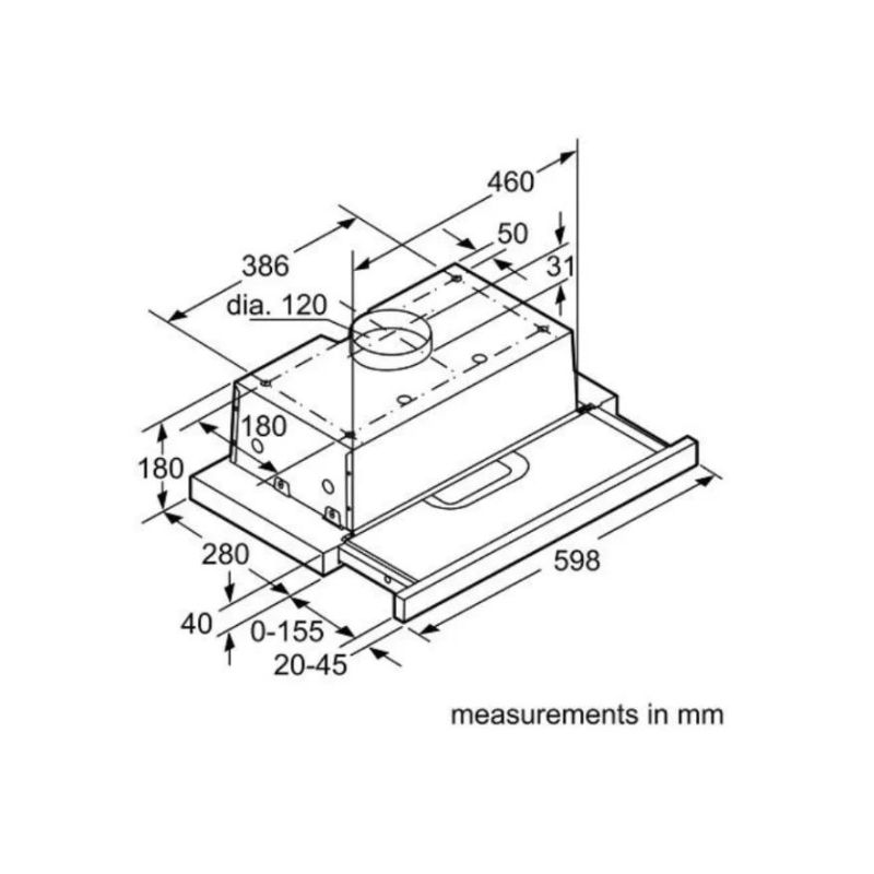 Máy hút mùi âm tủ Bosch DHI623SG - may hut mui am tu bosch dhi623sg 1