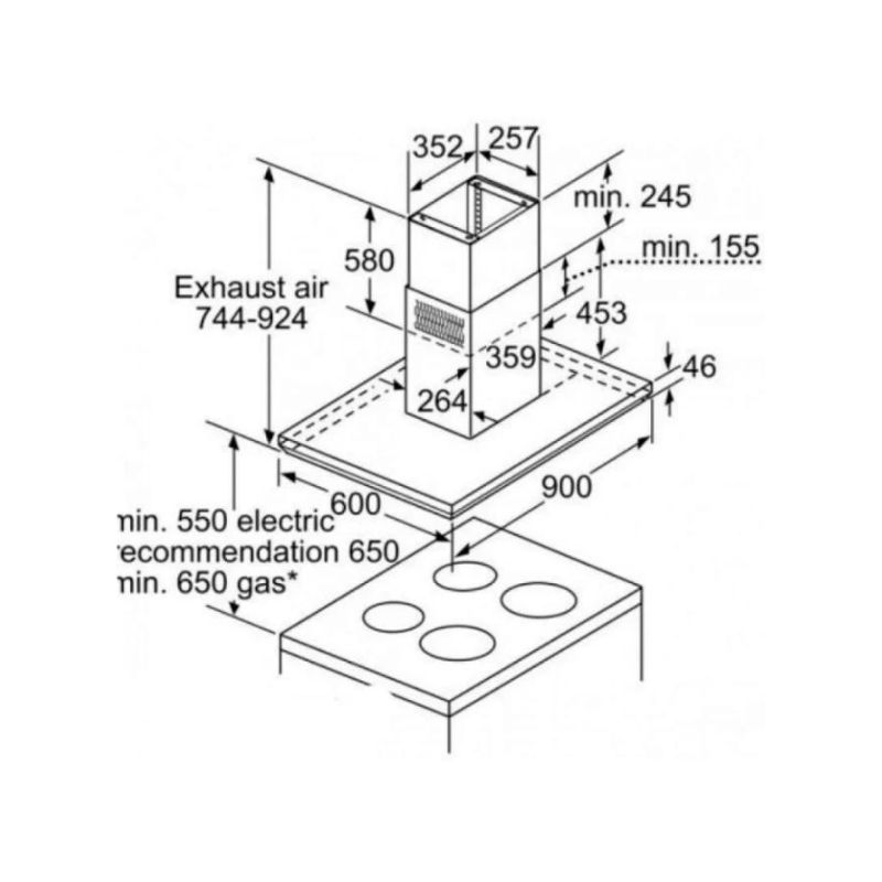 Máy hút mùi đảo Bosch DIB091E51 - may hut mui dao bosch dib091e51 1