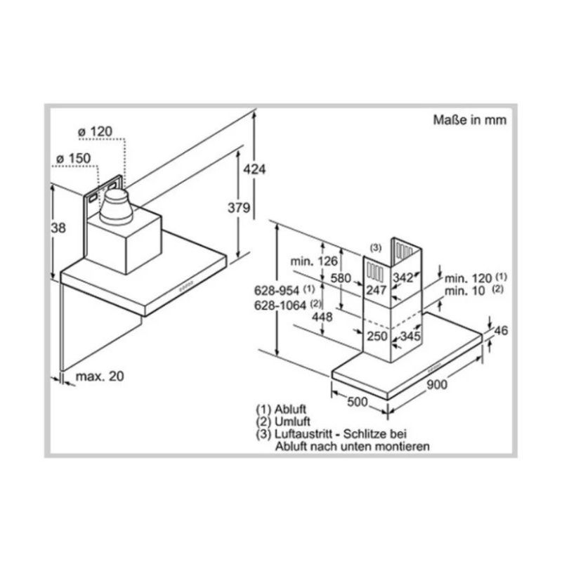 Máy hút mùi treo tường Bosch DWB098J50 - may hut mui treo tuong bosch dwb098j50