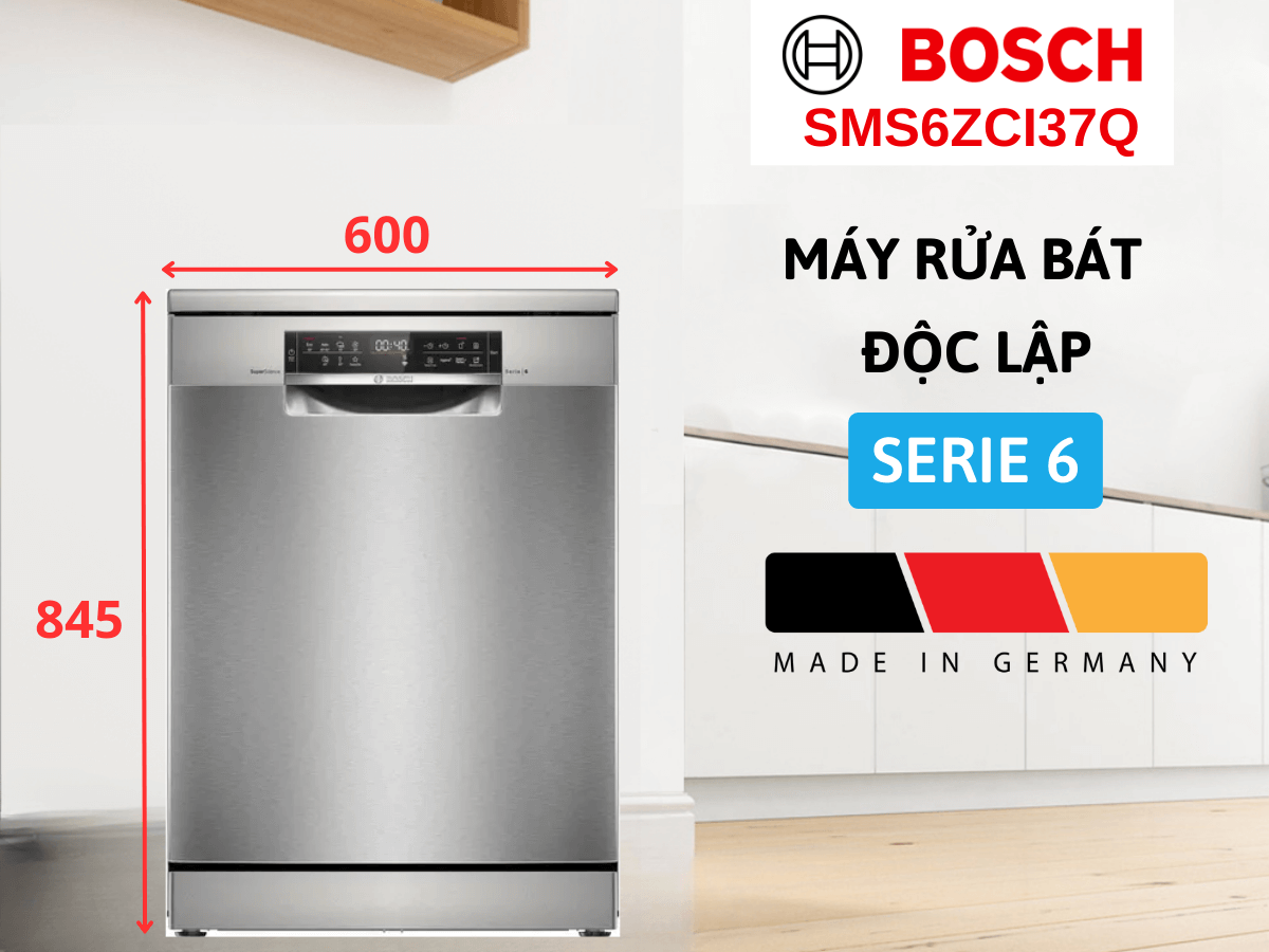 MÁY RỬA BÁT ĐỘC LẬP BOSCH SERIE 6 SMS6ZCI37Q - may rua bat bosch sms6zci37q 1 1