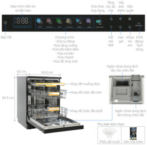 MÁY RỬA CHÉN ĐỘC LẬP COMFEE CDWEF1533GB-WU-VN - may rua chen doc lap comfee cdwef1533gb wu vn note 1