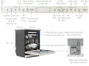 MÁY RỬA BÁT ĐỘC LẬP LG LDT14BGA3 MÀU BE - may rua chenmay rua chen lg ldt14bga3 note