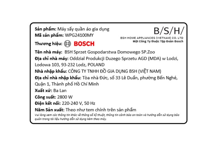 MÁY SẤY NGƯNG TỤ BOSCH 9KG WPG24100MY SERI 6 - may say ngung tu bosch 9 kg wpg24100my 5 700x467 1