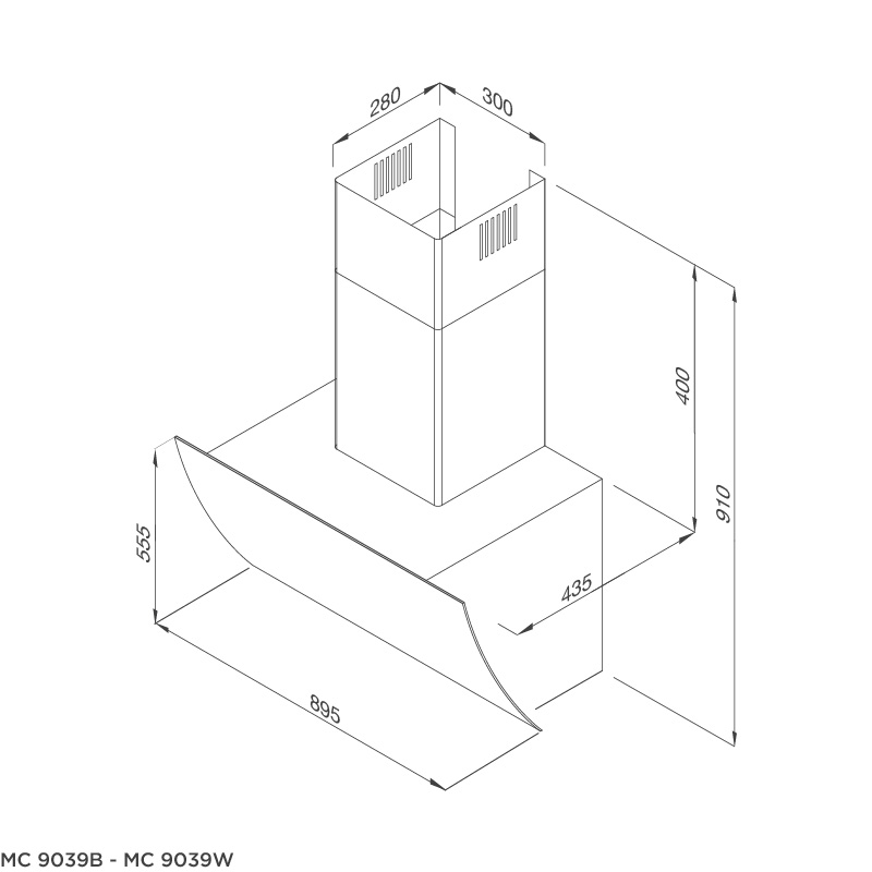 Máy hút khử mùi áp tường MC 9039B - mc 9039b mc 9039w 1