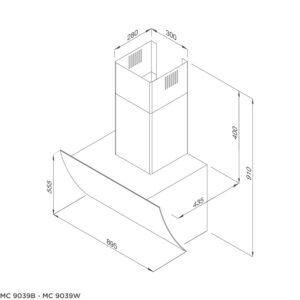Máy hút khử mùi áp tường MC 9039W - mc 9039b mc 9039w