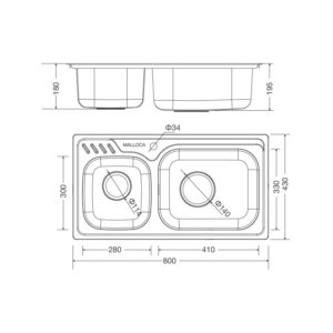 CHẬU RỬA CHÉN MALLOCA MS 1003 NEW - ms 1003 new