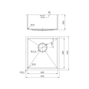 Chậu rửa chén bán thủ công MS 1044 - ms 1044