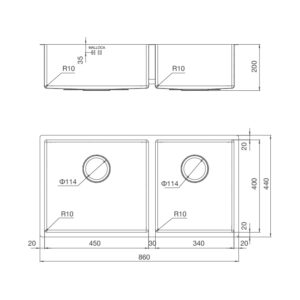 Chậu rửa chén bán thủ công MS 6065 - ms 6065