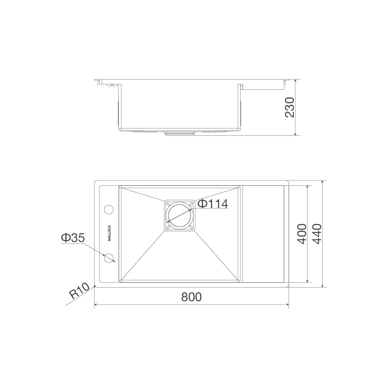 CHẬU RỬA CHÉN MALLOCA MS 6303 WST - ms 6303 wst