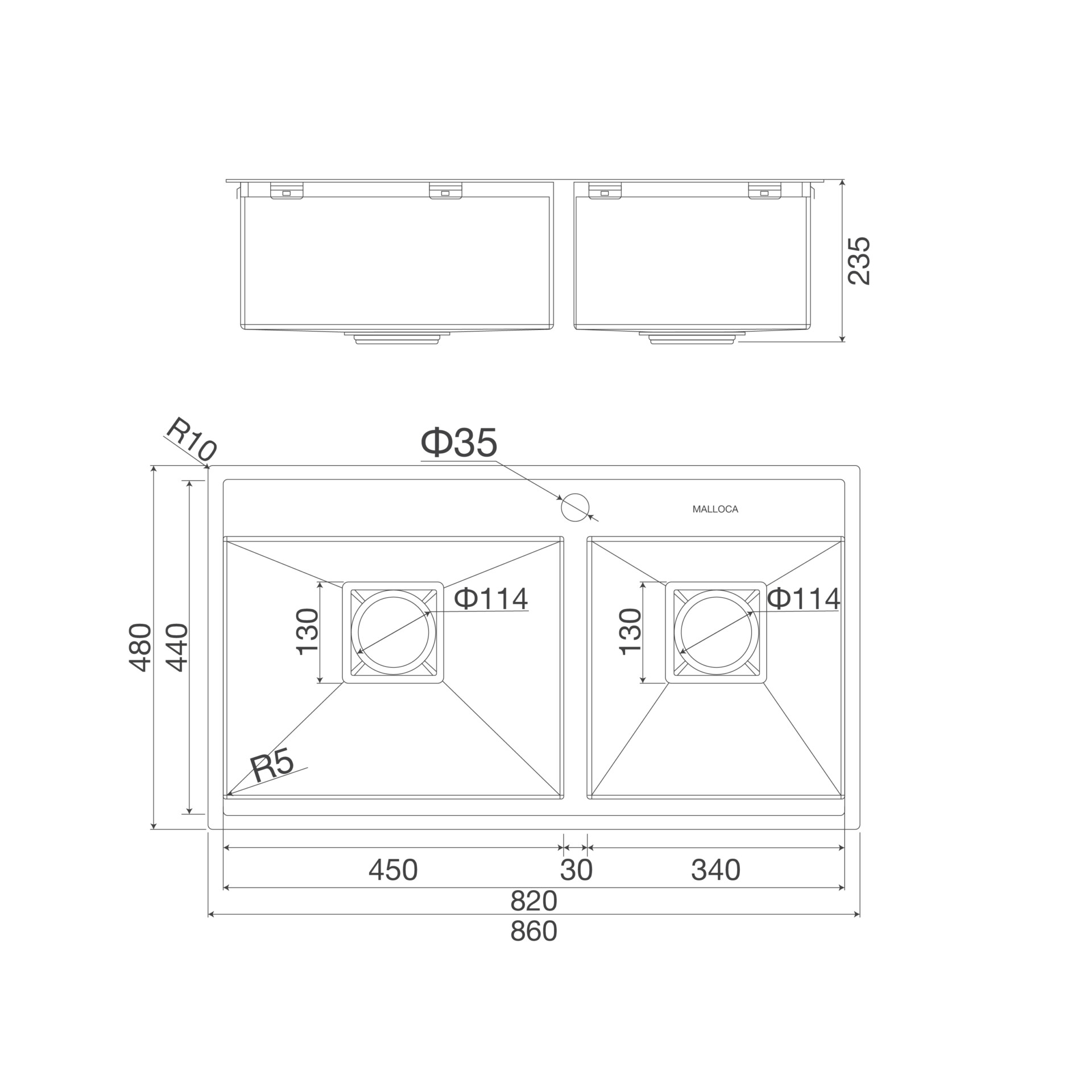 CHẬU RỬA CHÉN MALLOCA MS 6304 ST - ms 6304 stms 6304 st