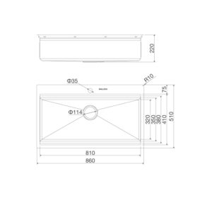 CHẬU RỬA CHÉN MALLOCA SLIDE MS 861 - ms 861