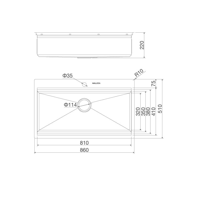 CHẬU RỬA CHÉN MALLOCA SLIDE MS 861 - ms 861
