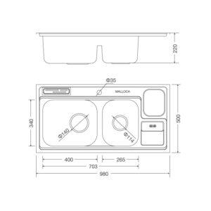 Chậu rửa chén MS 8809 - ms 8809