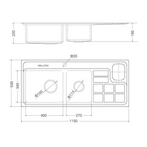 CHẬU RỬA CHÉN MALLOCA MS 8817 N  - ms 8817 n
