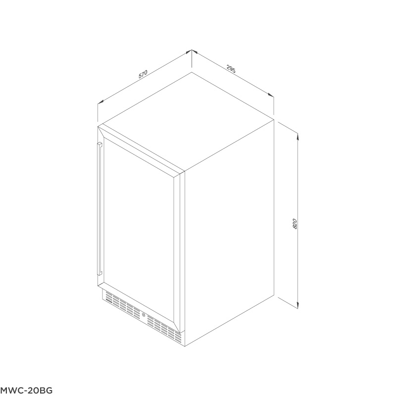TỦ BẢO QUẢN RƯỢU VANG ÂM TỦ/ ĐỘC LẬP MALLOCA MWC-20BG - mwc 20bg