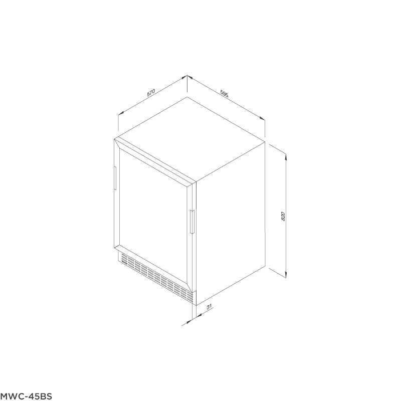 Tủ bảo quản rượu vang âm tủ/ Độc lập MWC-45BS - mwc 45bs