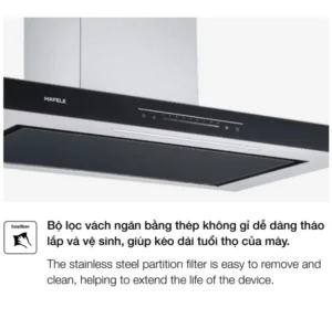 MÁY HÚT MÙI GẮN TƯỜNG HAFELE HC-W705B (533.87.377) - p khong gi de dang thao lap va ve sinh giup keo dai tuoi tho cua may