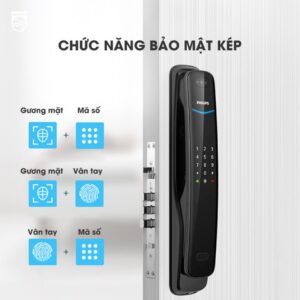 Khóa cửa thông minh Philips DDL702-8HWS Face ID camera, app wifi - philips ddl702 8hws tinh nang