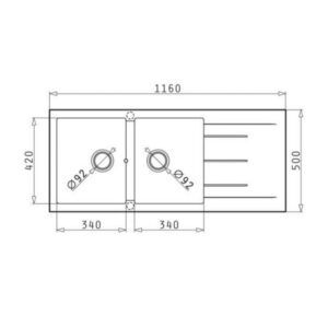 Chậu rửa đá Bosch PYRAGRANITE ALAZIA (116X50) 2B 1D - processed image 2023 09 28t104114 761