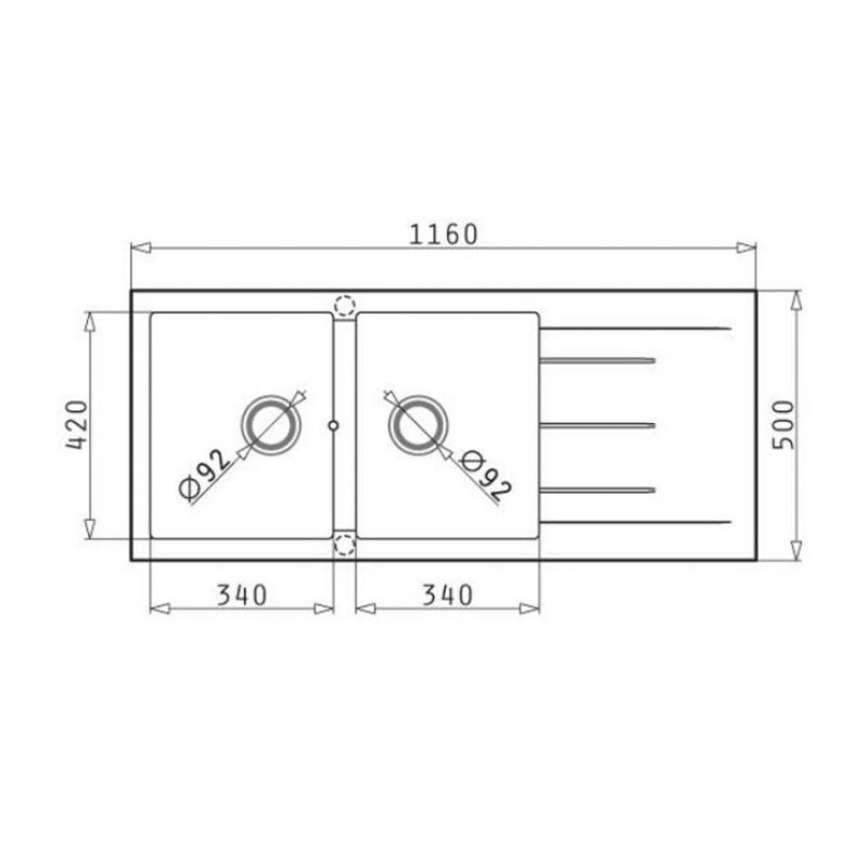 Chậu rửa đá Bosch PYRAGRANITE ALAZIA (116X50) 2B 1D - processed image 2023 09 28t104114 761