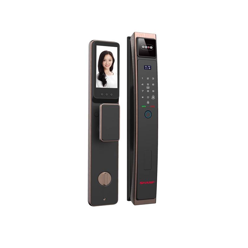 Khoá cửa vân tay thông minh Sharp H3-FV đồng đỏ App wifi, Face ID - sharp h3 fv2 1