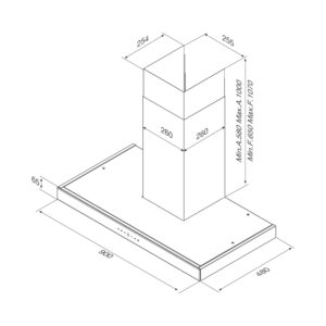 MÁY HÚT KHÓI KHỬ MÙI ÁP TƯỜNG MALLOCA SKYLIGHT F-213 - skylight f 213 2