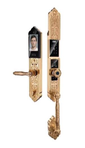 KHÓA CỬA ĐẠI SẢNH FACE ID APP WIFI DEMAX SL9382 24K ĐÚC ĐỒNG NGUYÊN CHẤT