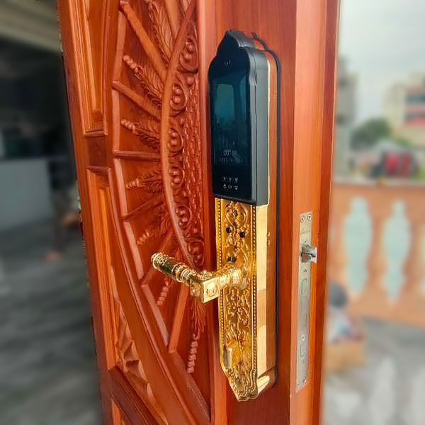 KHÓA CỬA ĐẠI SẢNH FACE ID APP WIFI DEMAX SL938 GB MẠ ĐỒNG VÀNG - sl938 gold face 2