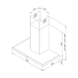 MÁY HÚT KHÓI KHỬ MÙI MALLOCA SLIM K1522 - slim k1522 up08 23
