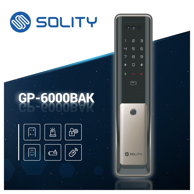 Khóa cửa vân tay Solity GP-6000BAK Face ID Của Hàn Quốc - solity gp 6000bak