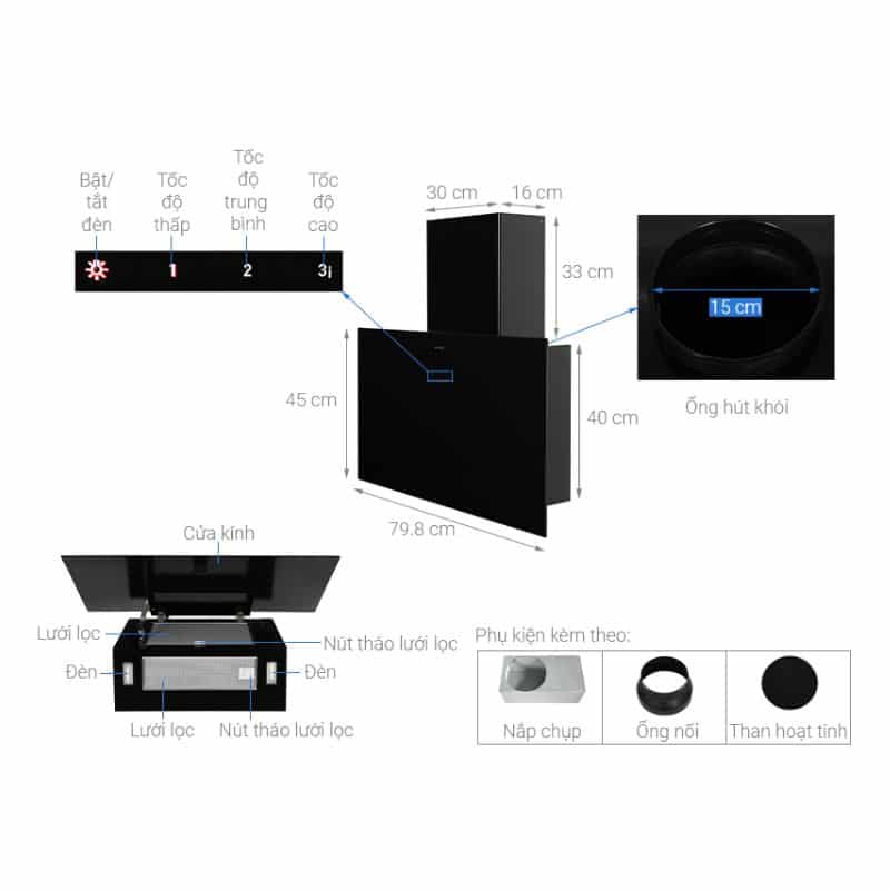 MÁY HÚT MÙI GẮN TƯỜNG HAFELE HH-WVG80E (533.86.018)