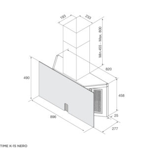 MÁY HÚT KHÓI KHỬ MÙI ÁP TƯỜNG MALLOCA TIME K-15 NERO - time k 15 nero 1