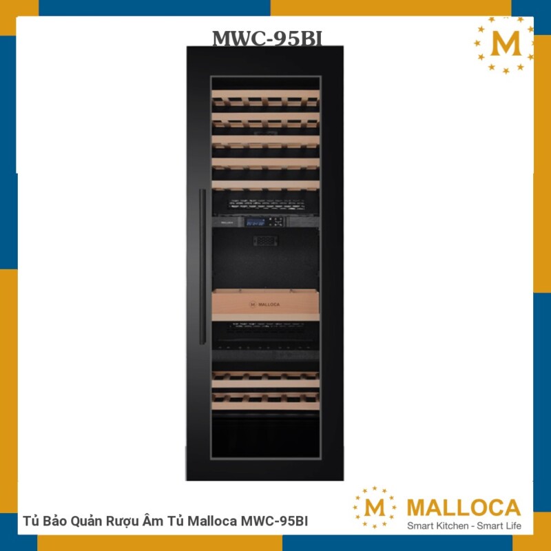 HÌNH ẢNH THỰC TẾ CỦA TỦ BẢO QUẢN RƯỢU ÂM TỦ MALLOCA MWC-95BI